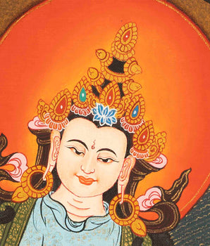 Vajrasattva Buddhist Thangka | Religious Wall Decor
