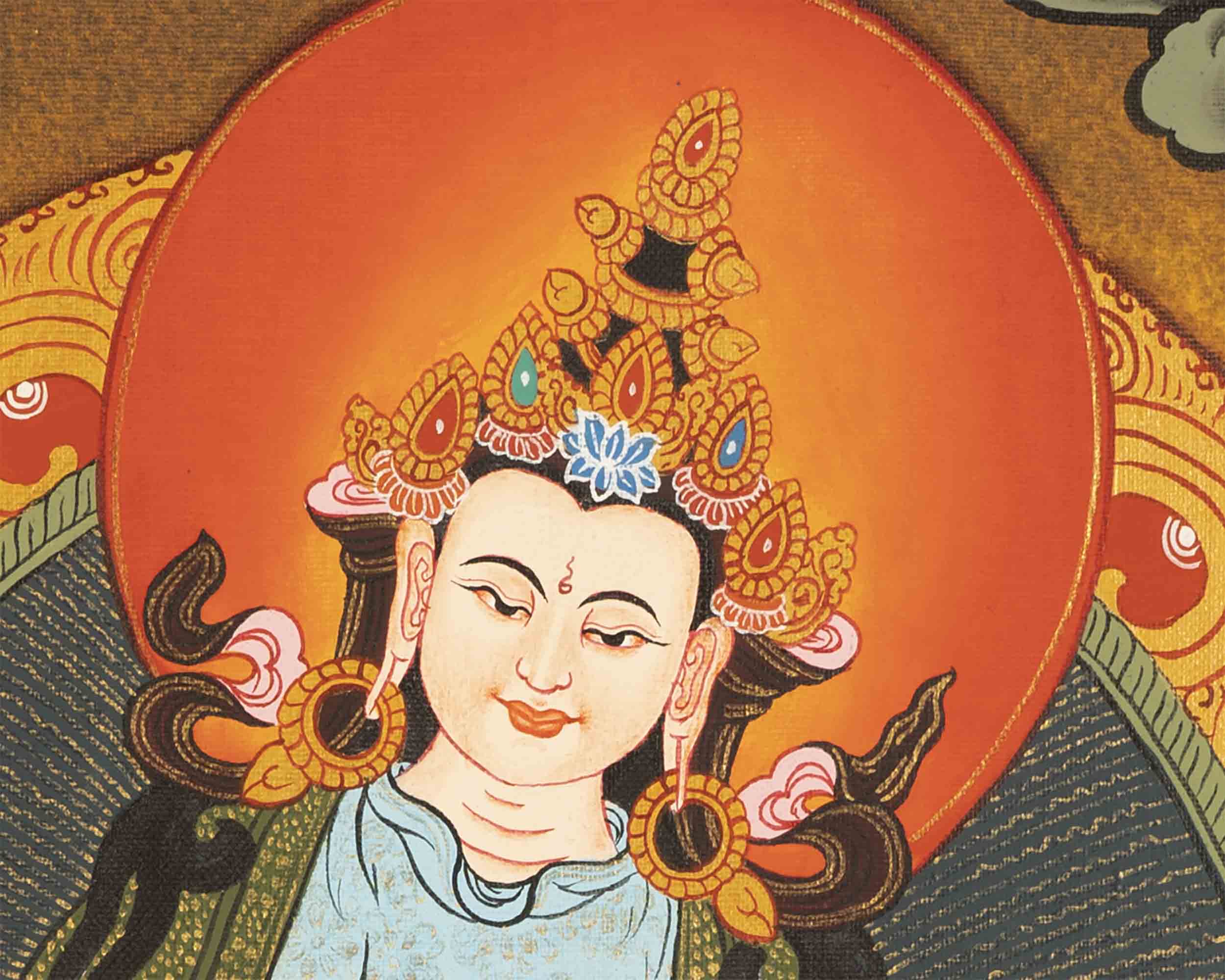 Vajrasattva Buddhist Thangka | Religious Wall Decor