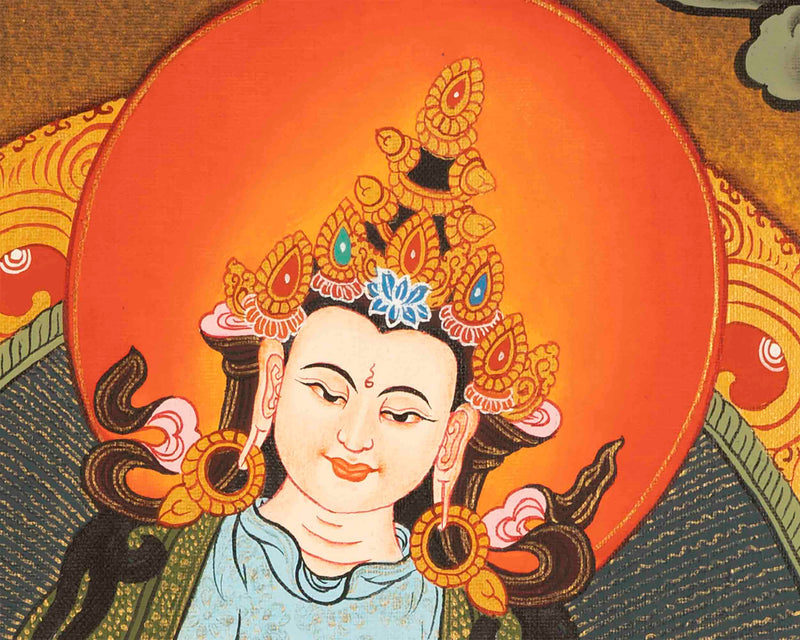 Vajrasattva Buddhist Thangka | Religious Wall Decor