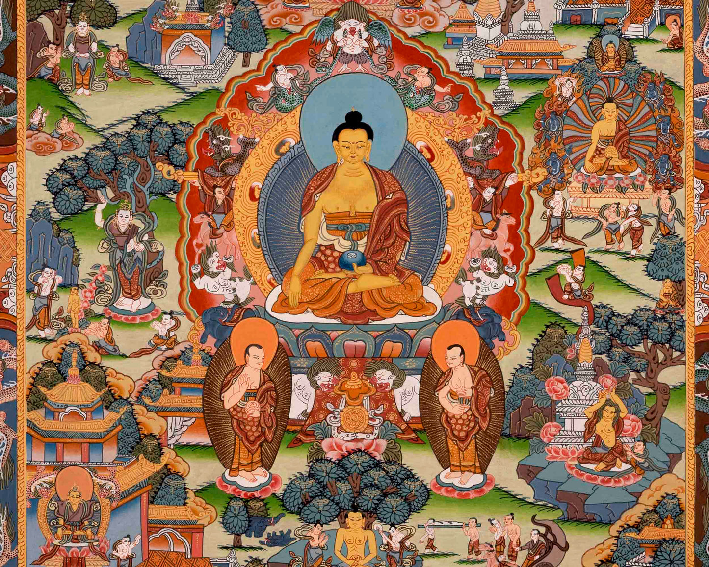 Life Story Of Gautam Buddha | Traditional Thangka Art | Wall Decors