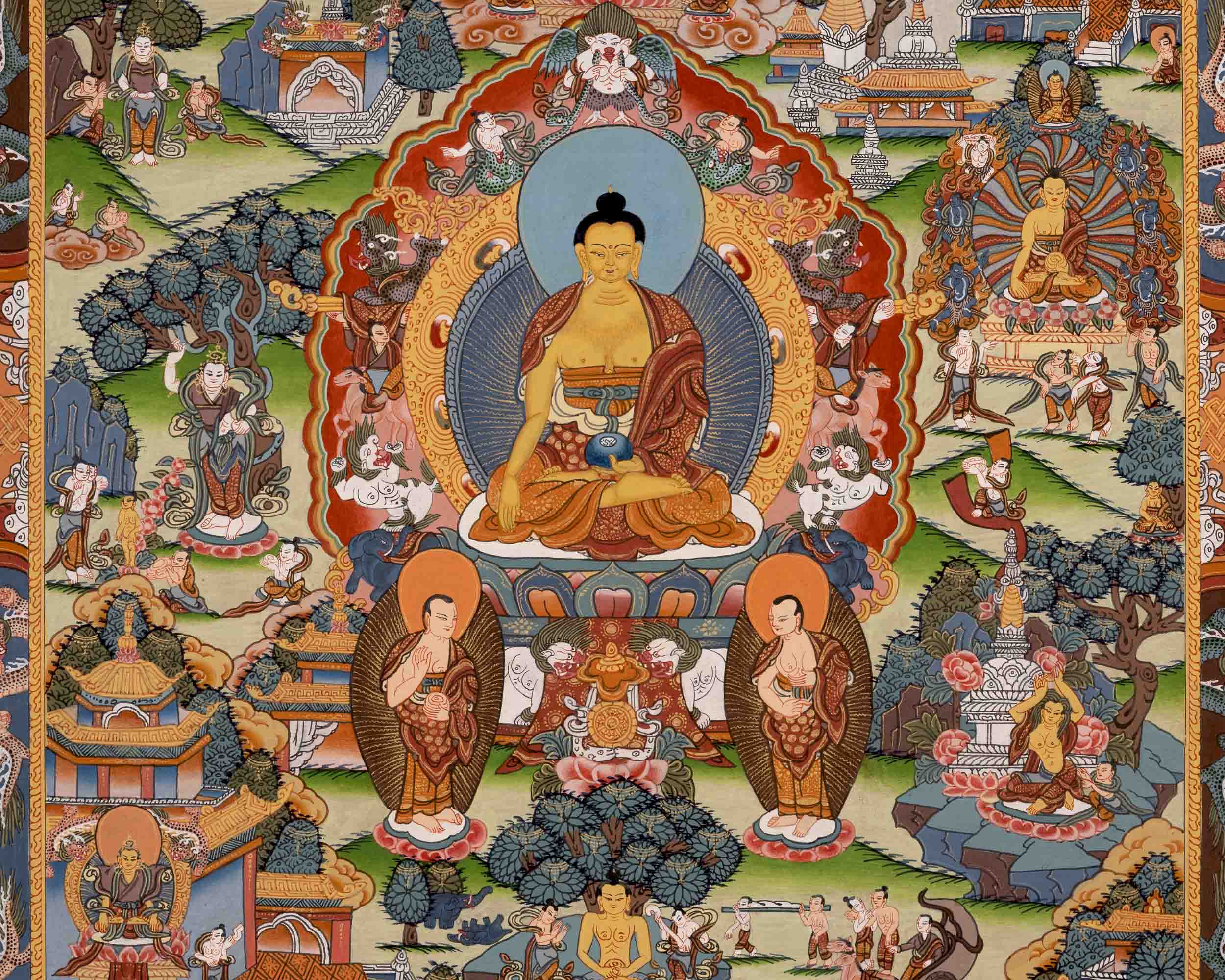 Life Story Of Gautam Buddha | Traditional Thangka Art | Wall Decors