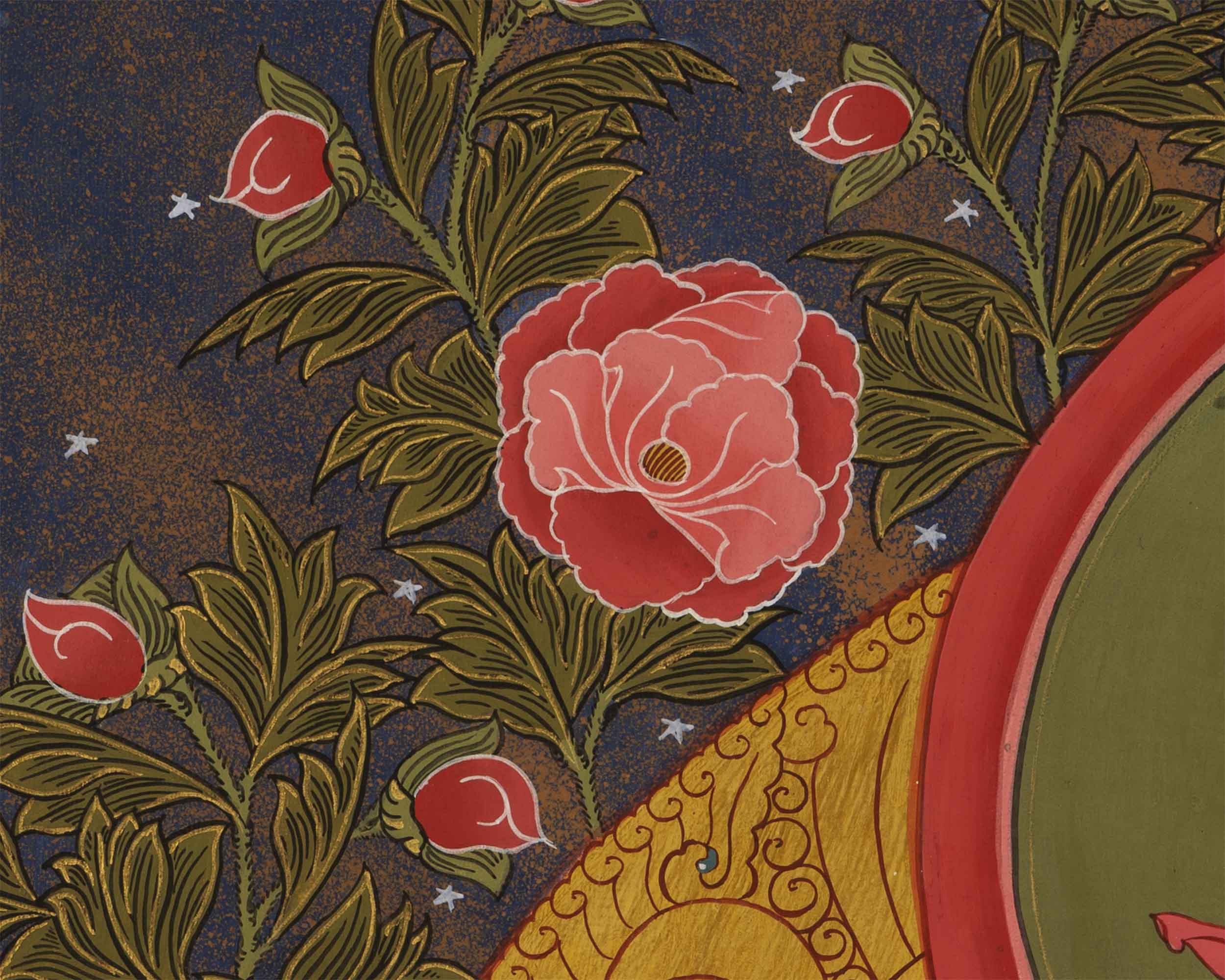 White Tara Thangka Print | Buddhist Female Bodhisattva Art | Wall Decors