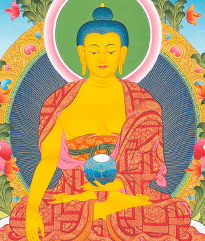Shakyamuni Buddha Thangka | Religious Buddhist Paint | Wall Decors