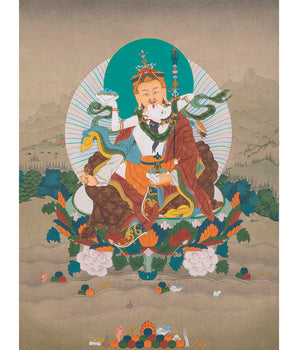 Guru Rinpoche  With Consort Thangka | Padmasambhava With Consort Thangka