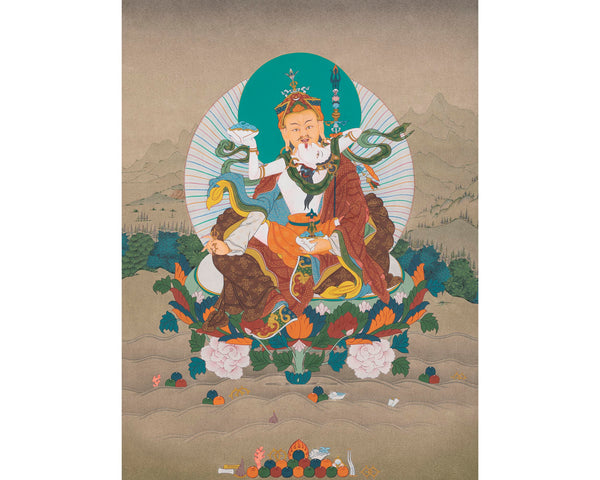 Guru Rinpoche  With Consort Thangka | Padmasambhava With Consort Thangka