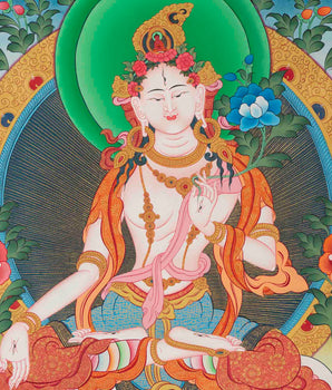 White Tara Thangka Painting | Tibetan Thangka Art