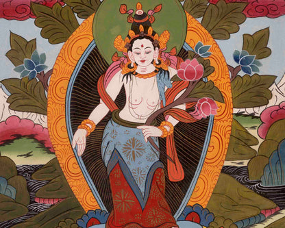 Padmapani Lokeshvara Thangka | Vintage Traditional Art | Wall Decors