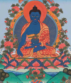 Bhaisajyaguru Thangka | Medicine Buddha | Religious Wall Decors