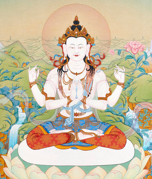 Bodhisattva Thangka | Avalokiteshvara, Manjushri, Vajrapani | Traditional Tibetan Art