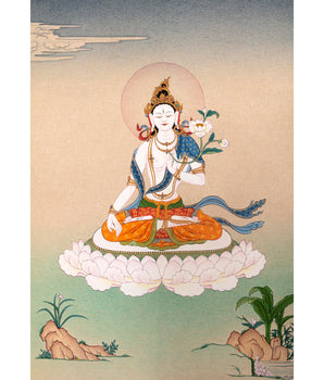 White Tara Traditional Painting | White Tara Thangka