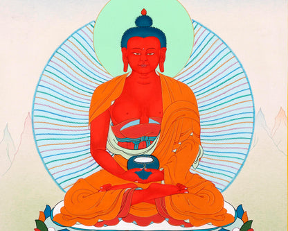 Buddha Amitabha Thangka | Tibetan Hand Painted Art