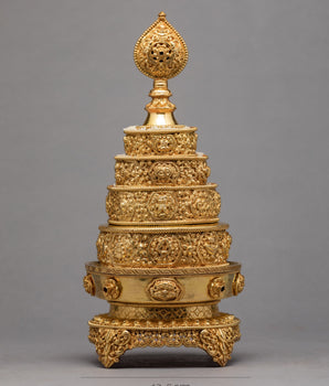 Gold Plated Mandala Set | Rice Offering Set | Buddhist Ritual Items