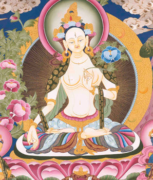 White Tara Thangka | Female Bodhisattva | Wall Hanging Decors