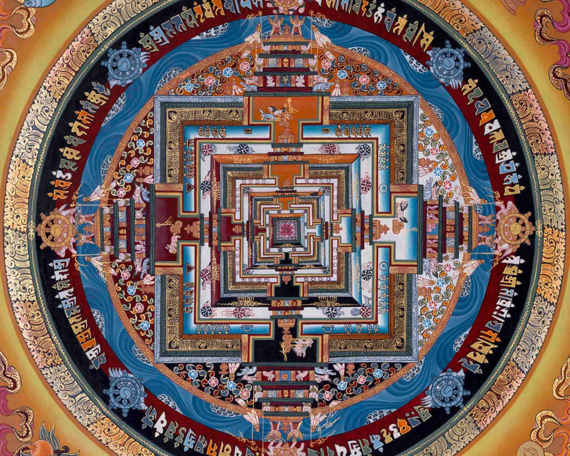 Kalachakra Mandala Thangka | Traditional Tibetan Artwork | Wall Decors