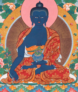 Meditation Medicine Buddha | Original Hand-Painted Healing Thangka