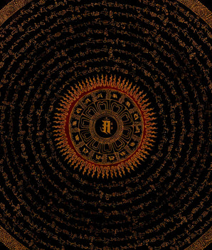 Om Mantra Mandala Thangka | Traditional Tibetan Art | Wall Decors