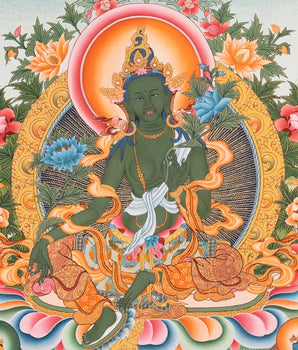 Buddhist Green Tara | Healing Female Deity Thangka