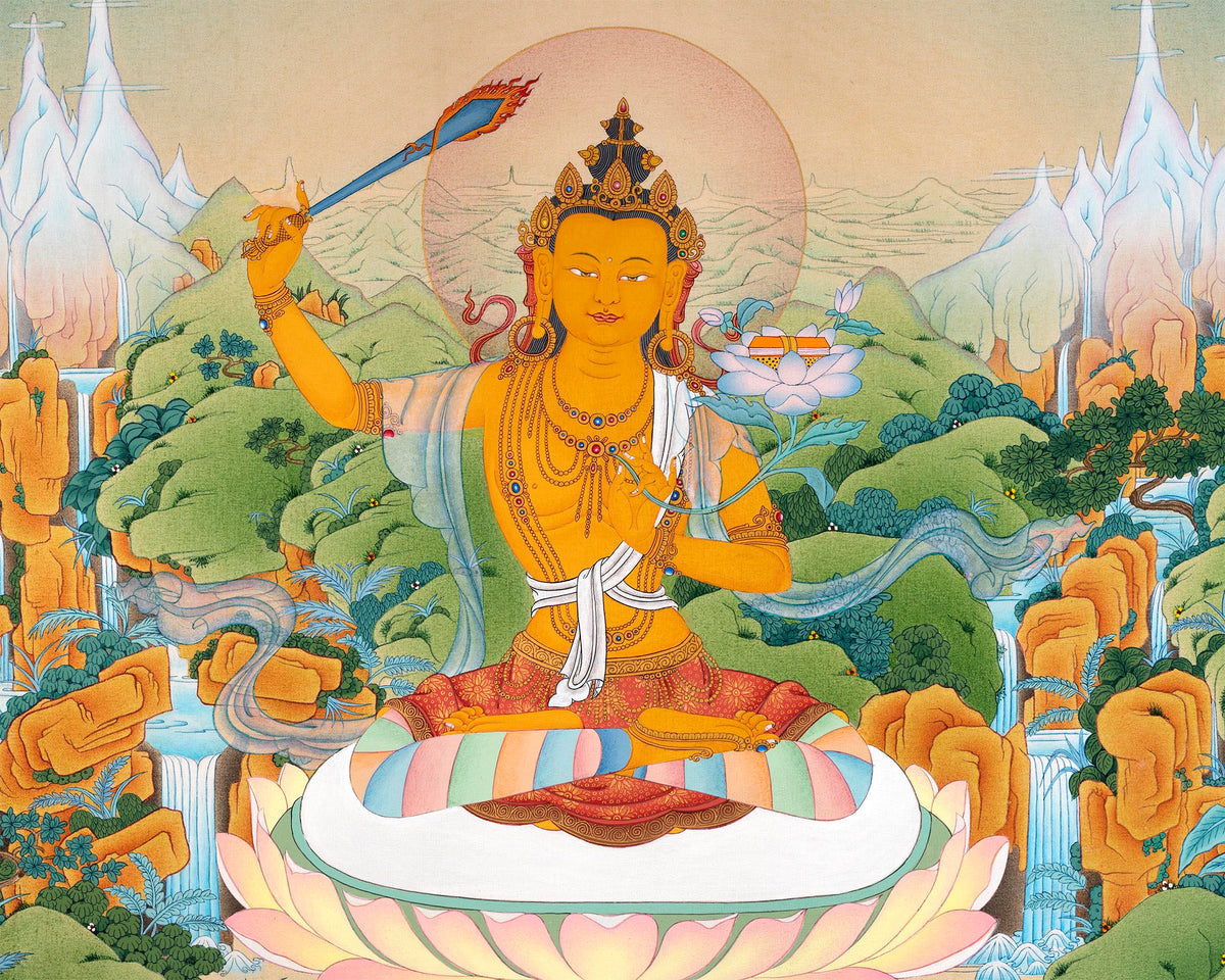 Manjushri Thangka | Traditional Tibetan Art