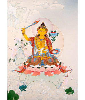 Manjushri Thangka Painting | Tibetan Buddhist Painting