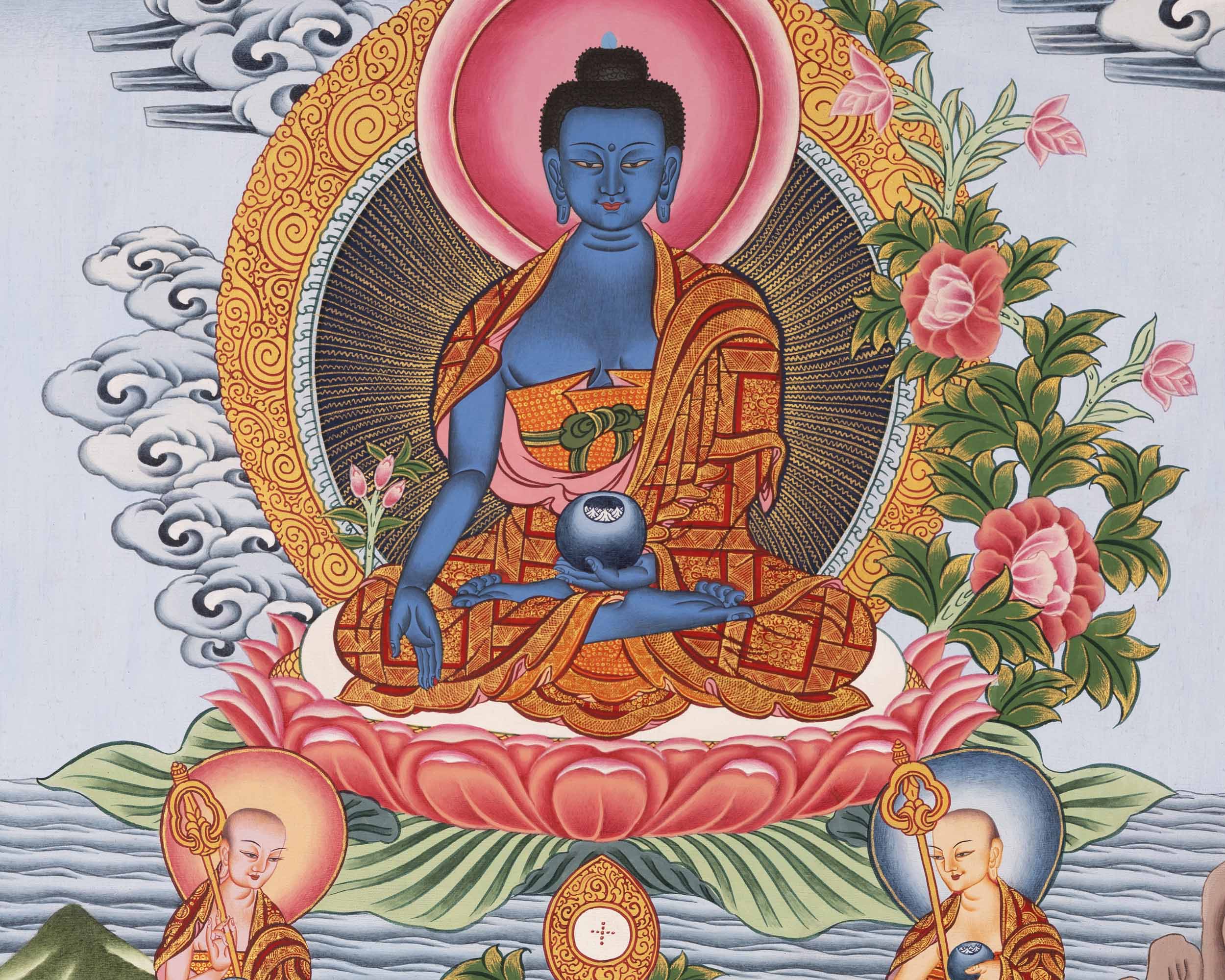 Bhaisajyaguru Thangka | Original Hand-Painted Tibetan Art