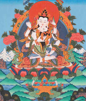 Vajrasattva Shakti Thangka | Traditioanl Tibetan Art | Wall Decors