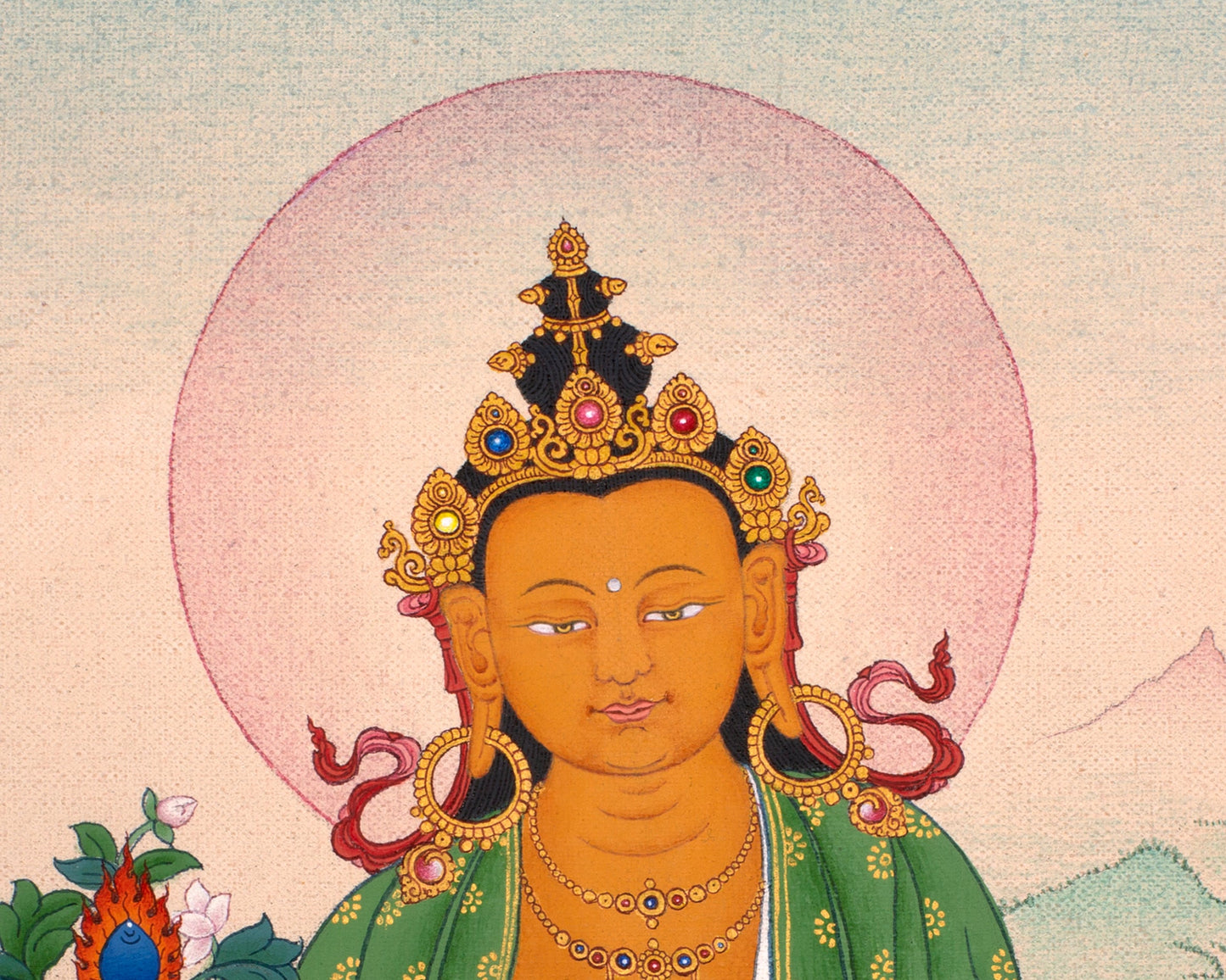 Ksitigarbha Thangka | Tibetan Bodhisattva Art