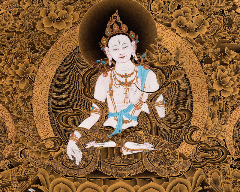 White Tara, Tibetan Thangka, High Quality Canvas, Thangka Print