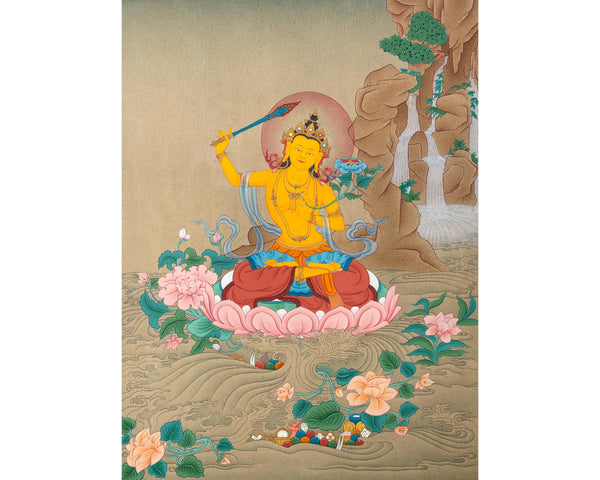 Manjushri Thangka | Handmade Manjushri Art