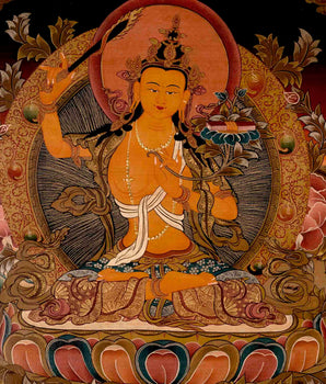 Manjushree Bodhisattva Thangka | Religious Buddhist Art | Wall Decors