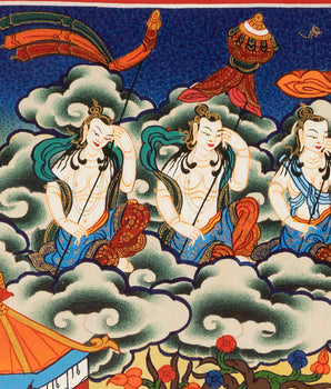 Manjushree Bodhisattva Thangka  | Tibetan Buddhist Wall Hanging