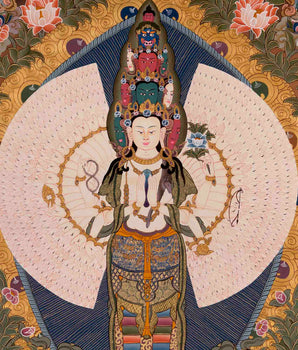 1000 Armed Avalokiteshvara | Religious Buddhist Thangka | Wall Decors