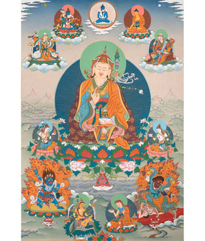 Padmasambhava Thangka | Eight Manifestation of Guru Rinpoche | Himalayan Tibetan Thangka Painting