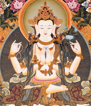 Avalokiteshvara Chengrezig Thangka | Wall Decoration Thangka Painting