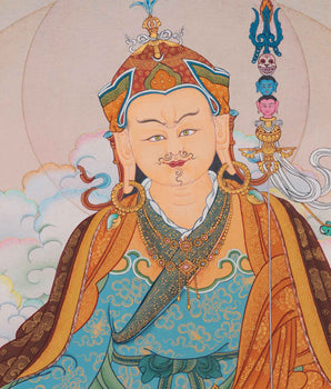 Traditional Tibetan Thangka For Padmasambhava Mantra Practice | Lotus Born Guru Rinpoche Art