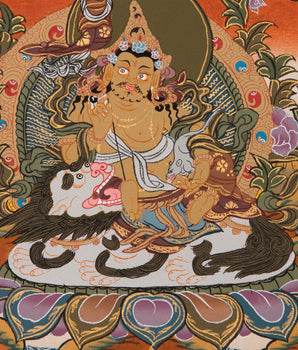 Vaisravana Tibetan Thangka | God Of Wealth | Wall Decors