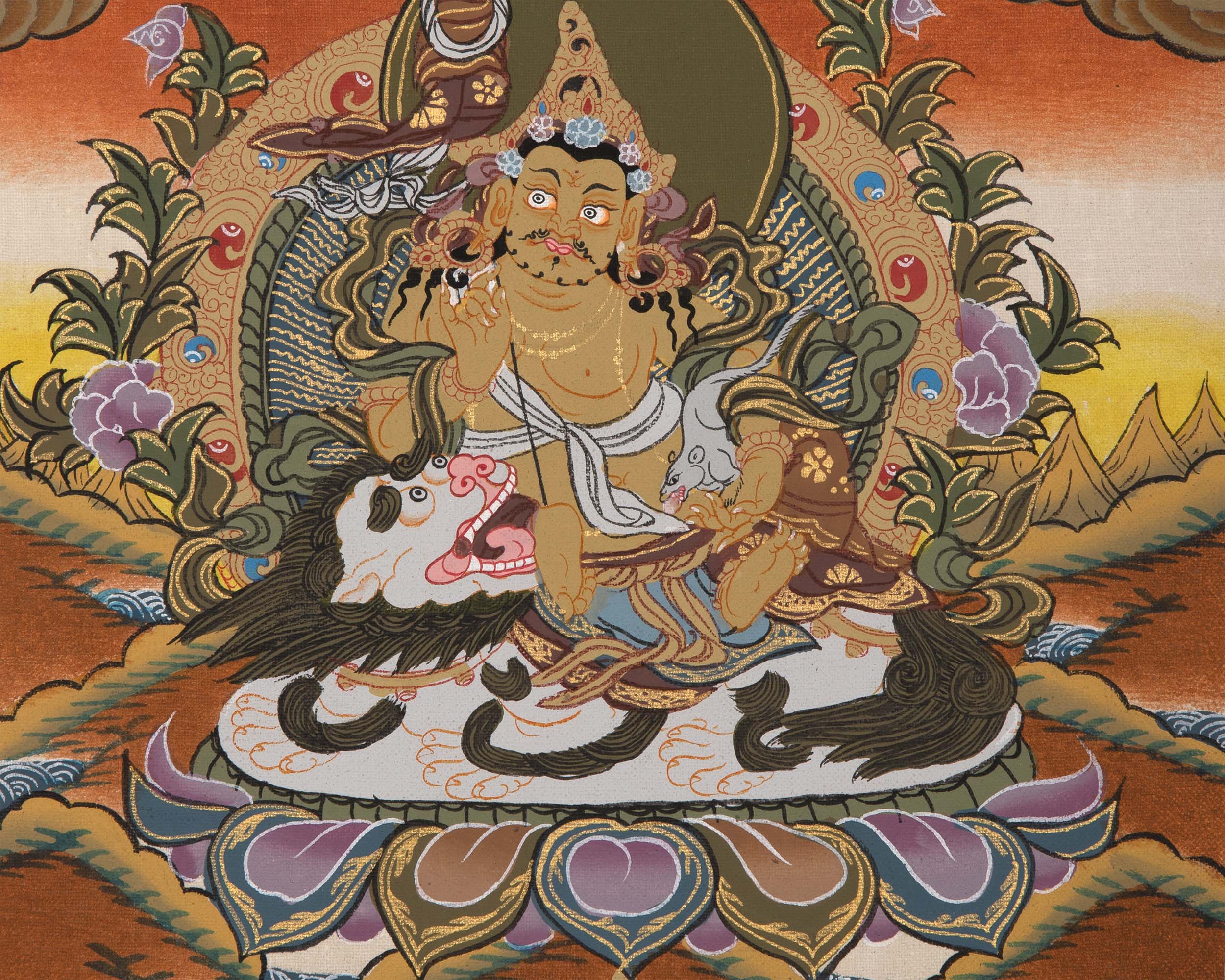 Vaisravana Tibetan Thangka | God Of Wealth | Wall Decors