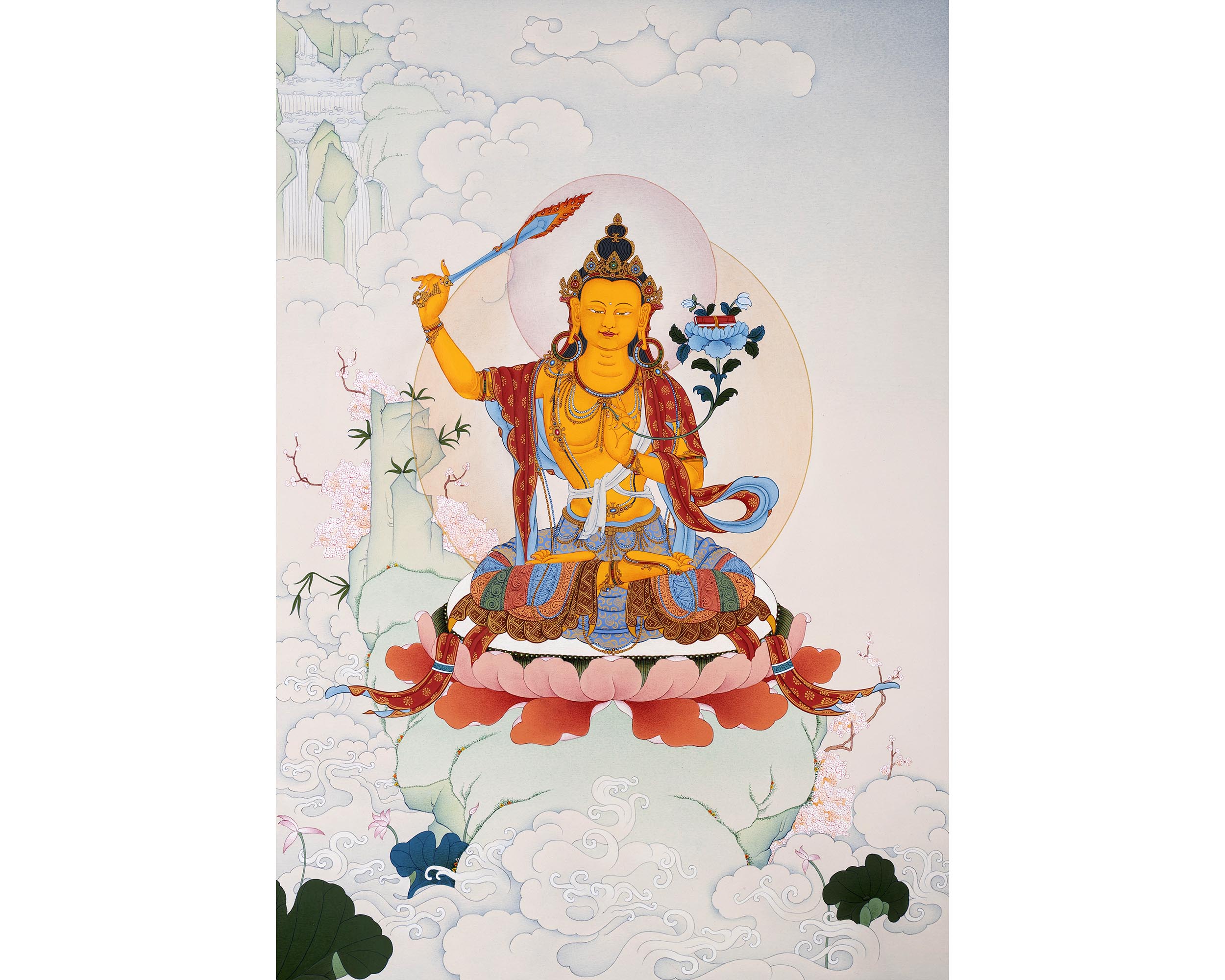 Manjushri Thangka | Tibetan Deity Art