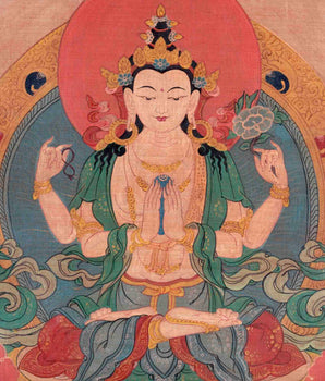 Avalokitesvara Chenresig Thangka | Bodhisattva Of Compassion | Wall Decors
