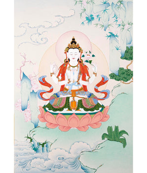 Namo Avalokiteshvara | Tibetan Chenrezig Thangka