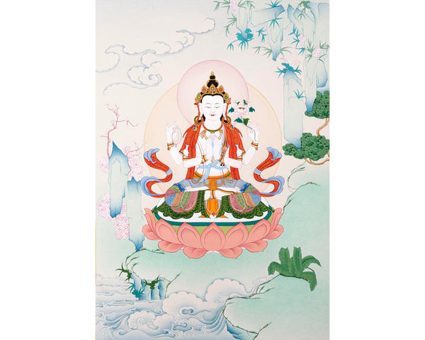 Namo Avalokiteshvara | Tibetan Chenrezig Thangka