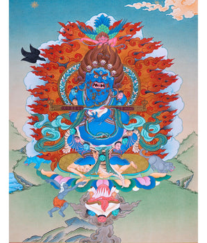 Tibetan Art of Sakya Mahakala | Dharmapala Thangka Painting