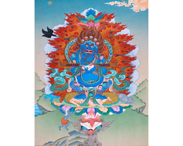 Tibetan Art of Sakya Mahakala | Dharmapala Thangka Painting