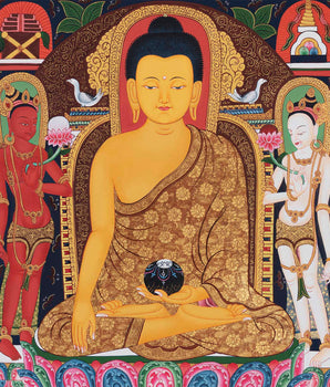 Shakyamuni Buddha Kadampa Art | Buddhist Thangka Painting