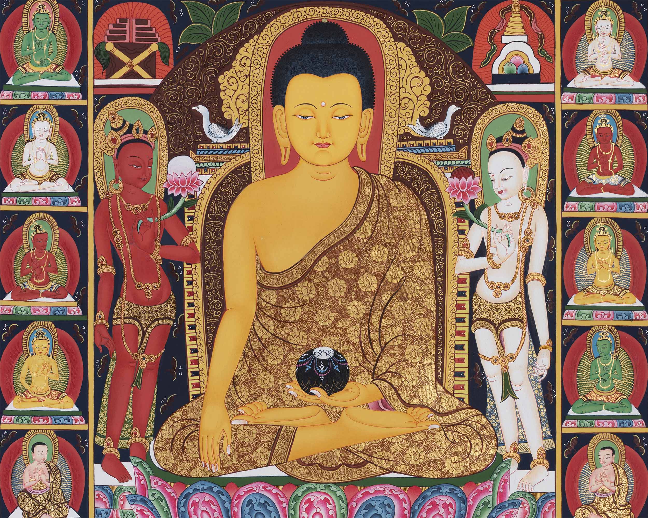 Shakyamuni Buddha Kadampa Art | Buddhist Thangka Painting