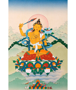 Manjushree | Bodhisattva Thangka | Traditionally Hand-painted Buddhist Art
