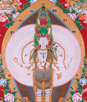 Avalokiteshvara Chenrezig Thangka | Traditional Buddhist Painting