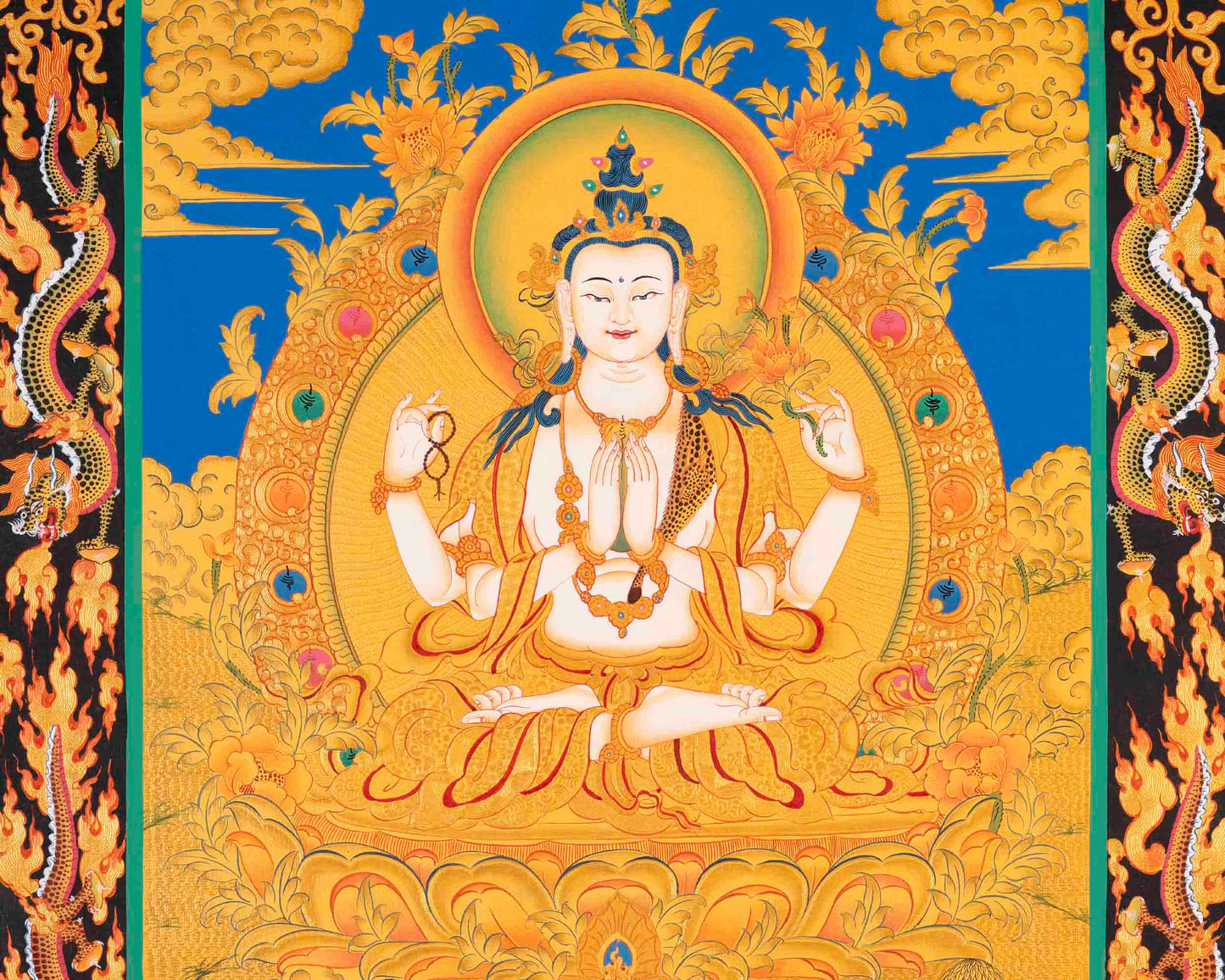 Avalokitesvara Chengrezig Thangka | Bodhisattva of Compassion