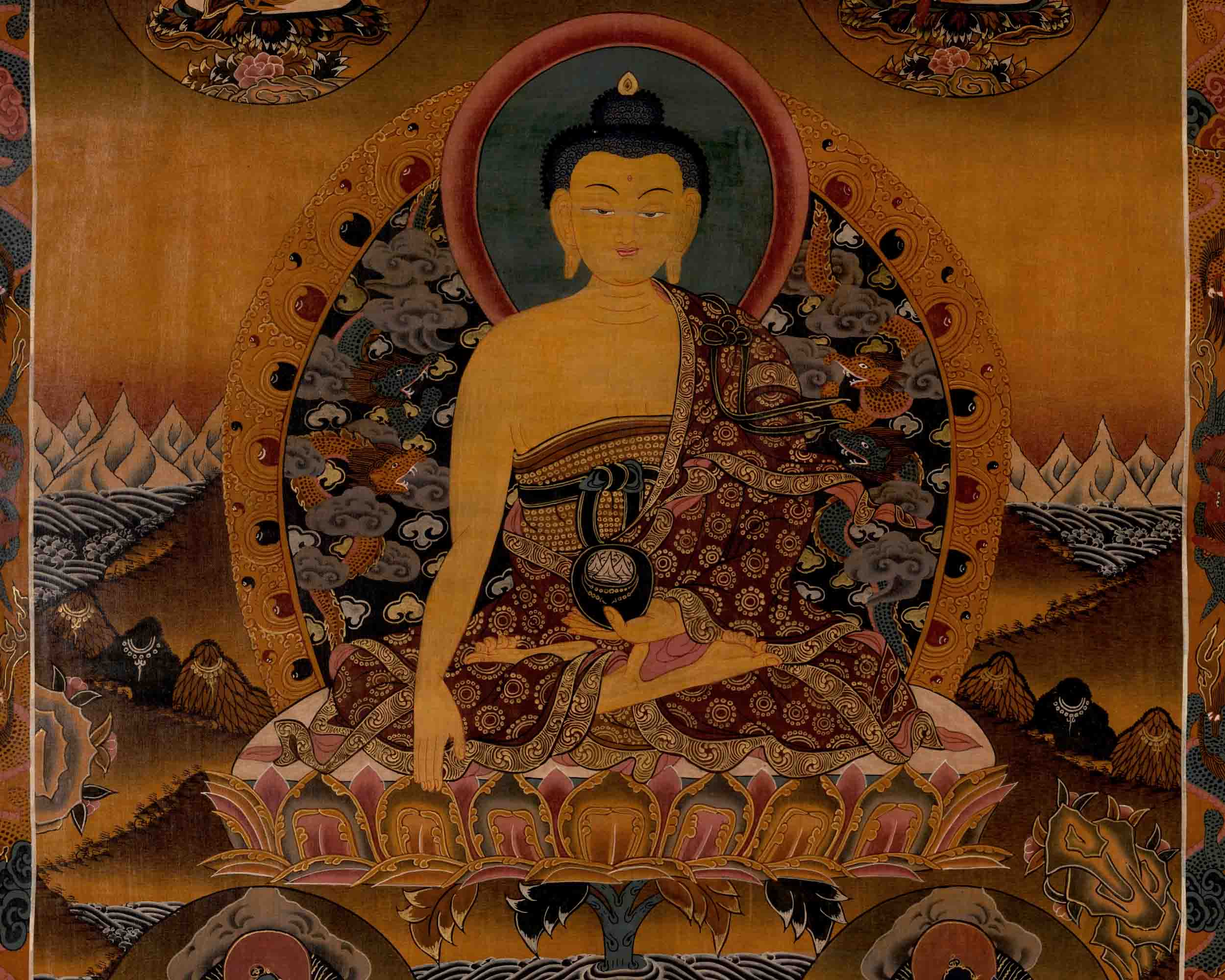 Shakyamuni Buddha Thangka | Religious Handpainted Art | Wall Decors