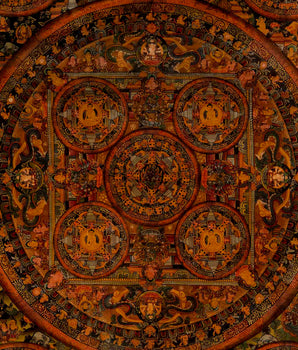 Tibetan Oil Varnished Heruka Mandala | Traditional Thangka