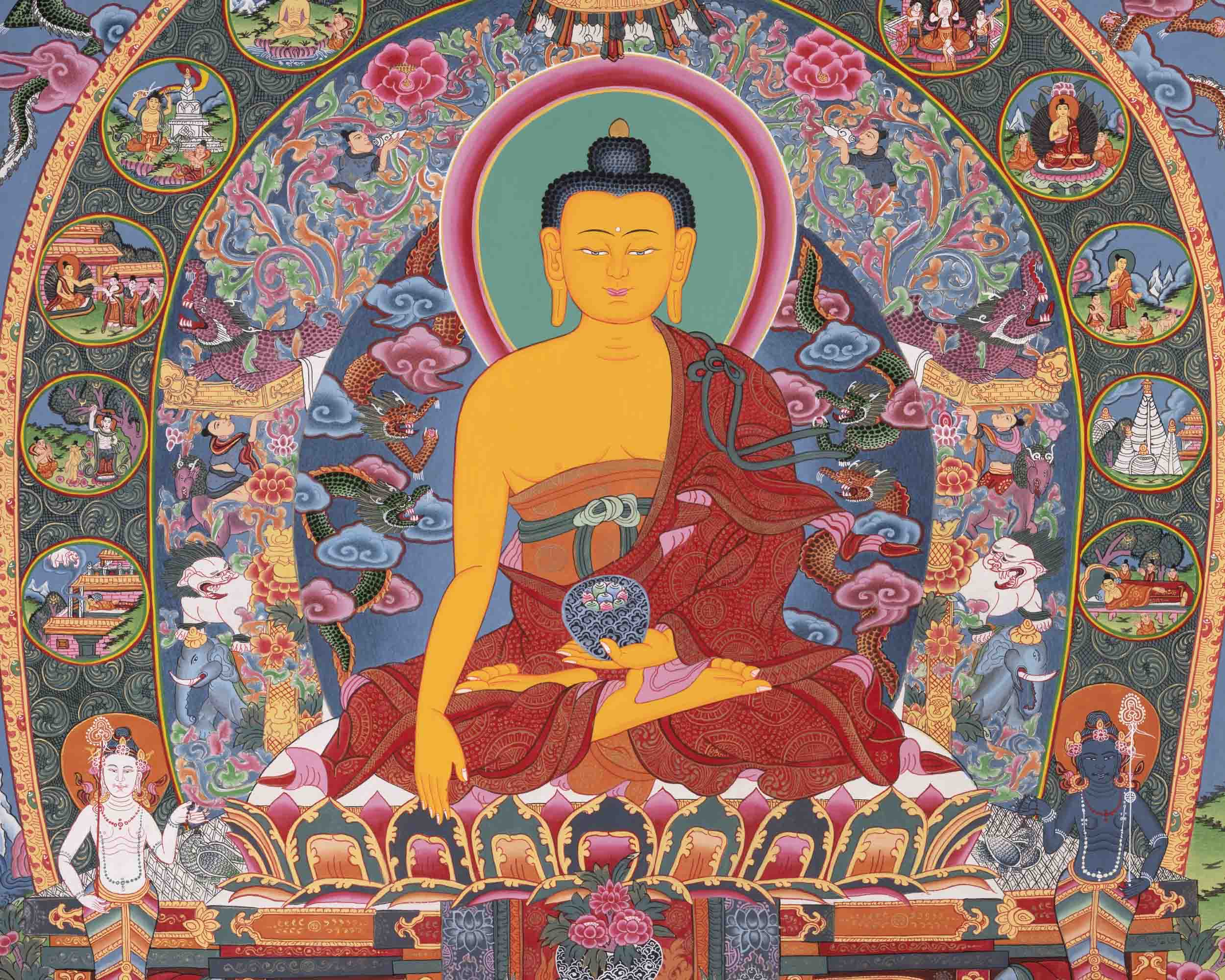 Buddha Life Story Thangka | Religious Buddhist Painting | Wall Decors